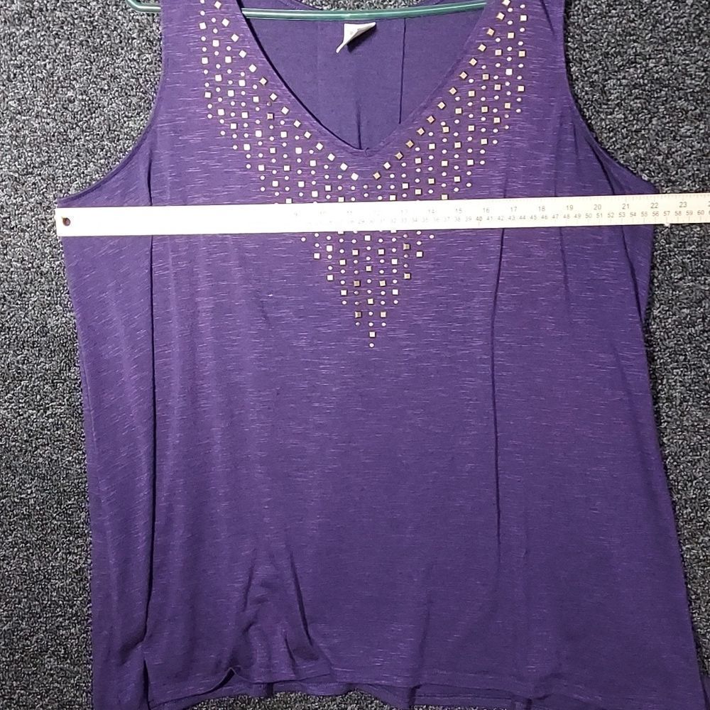 Faded Glory 2X (18W 20W) Purple Tank Top Shirt - Picture 7 of 13